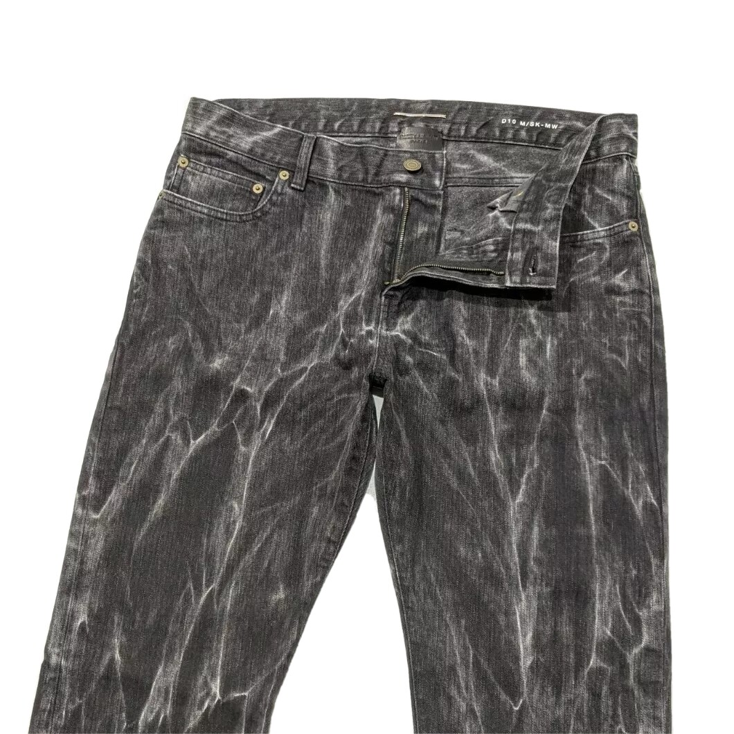 Jeans uomo Saint Laurent X Hedi Slimane 2015 skinny fit elasticizzato nuovo senza etichette W32 L34