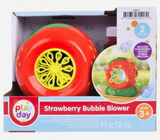 Play Day Strawberry Bubble Blower, 2pc, 4 fl oz Strawberry-Scented, Ages 3 