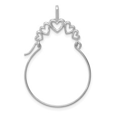 14k White Gold Hoop Earrings Women Open Heart Design Romantic Minimal Jewelry