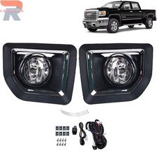 Clear Lens Fog Light For 2015-2019 Gmc Sierra 2500hd 3500hd Driving Bumper Lamp