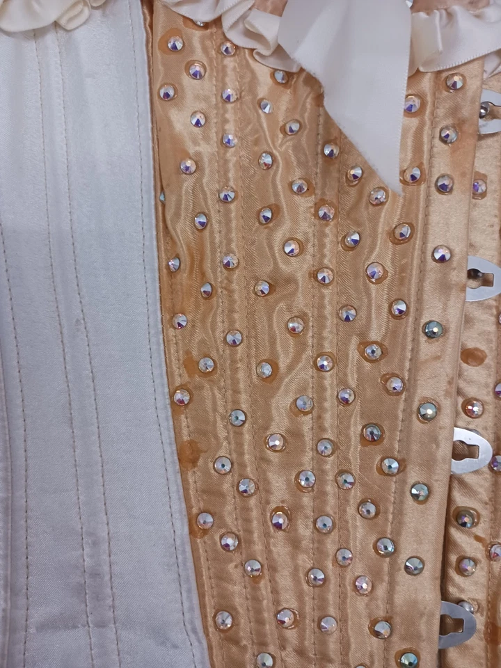 Corsé Dorado Cosplay Gótico Steampunk Con Cordones Pequeño Foto 2 de 4