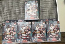 2025 Topps Chrome NFL Football Hanger Box Factory Sealed - LOT OF 5