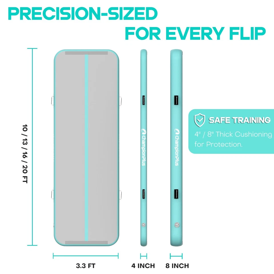 Alfombra inflable para gimnasia de 10 pies 13 pies 16 pies 20 pies 4... Foto 2 de 4