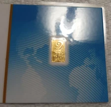 2 GRAINS GOLD BAR BENCHMARK STRATEGIC METALS CARDED 999.9% GOLD SERIAL#'S