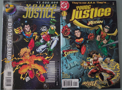 YOUNG JUSTICE SET OF 42 ISSUES (1998) DC COMICS NEAR COMPLETE! #1-55! L'IL LOBO!