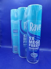 3 Pack Rave Hair Spray 5x Mega Freeze Unscented Long Lasting ClimaShield 11oz