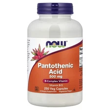 Now Foods Pantothenic Acid 500 mg 250 Capsules GMP Quality Assured