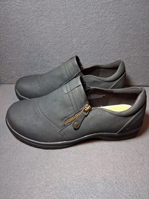 Comfortview Aidan Black Side Zip Slip On Loafers Womens Sz 7.5 Shoes