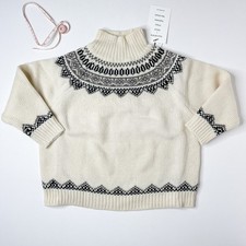NWT Tambere FairIsle Ivory Wool/Cashmere Blend Turtleneck Gender Neutral Sweater