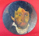 PEINTURE MINIATURE PORTRAIT D'HOMME signée F.Houtin