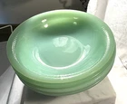 4 Jadite Jane Ray 6" Cereal Salad Bowls Fire King Excellent