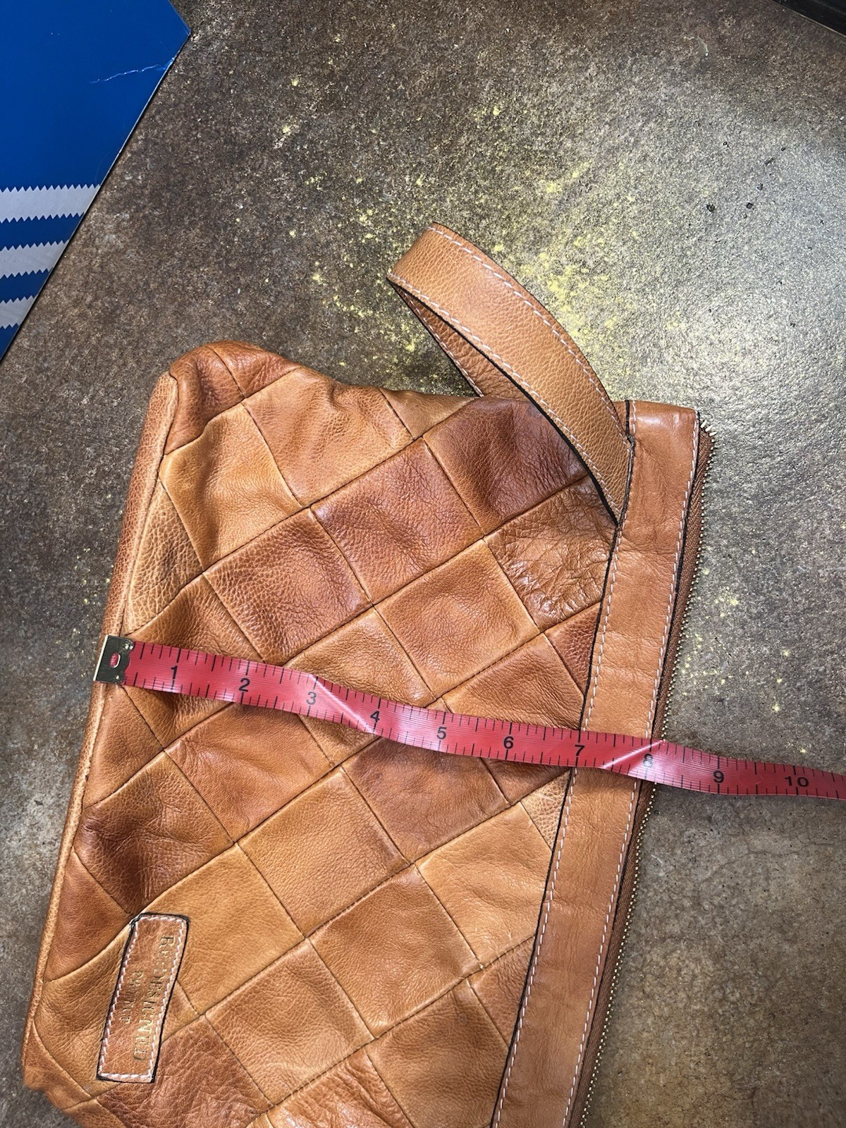 Leather patchwork purse Large Clutch handbag RE:D… - image 14