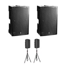 Pair of 2x Yorkville PS15P 15" Powered Speakers  Speaker Stands