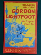Original Concert Poster Signed By Gordon Lightfoot at The Lerner May 21st 2017