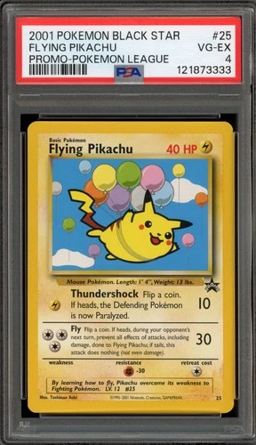 Pokemon Flying Pikachu Pokemon League Black Star Promo #25 PSA 4