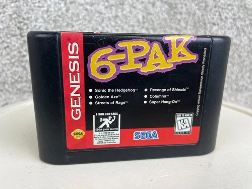 6-Pak Sega Genesis 1995 Game Cartridge