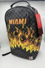 Miami Heat Sprayground Limited Edition Backpack Exclusive Holographic Jaws Fire
