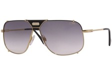 Cazal 994 001 Sunglasses Men's Black-Gold/Grey Gradient Lenses Pilot Shape 63mm