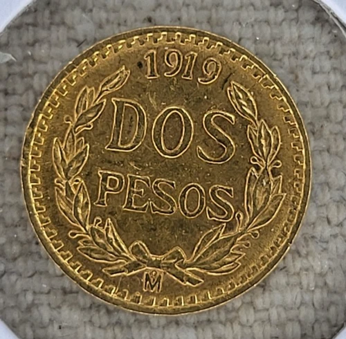 1919 Mexico 2 Pesos Gold — photo from the most recent tracked eBay sale