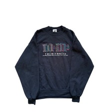 Vintage M&M's Brand Black Crewneck Sweatshirt Embroidered Logo Made in USA Large