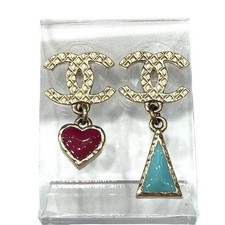 Chanel Matelassé Coco Mark Earrings Women Gold One Size