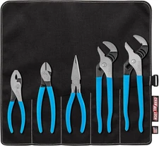 CHANNELLOCK ROLL-3 5pc Pliers Set with Tool Roll,Includes Straight Jaw Tongu