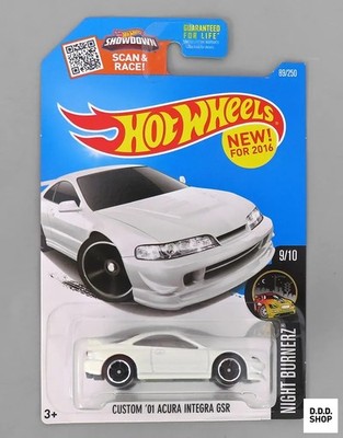 Hot Wheels 1/64 Custom 01 Acura Integra GSR White Night Burnerz lose