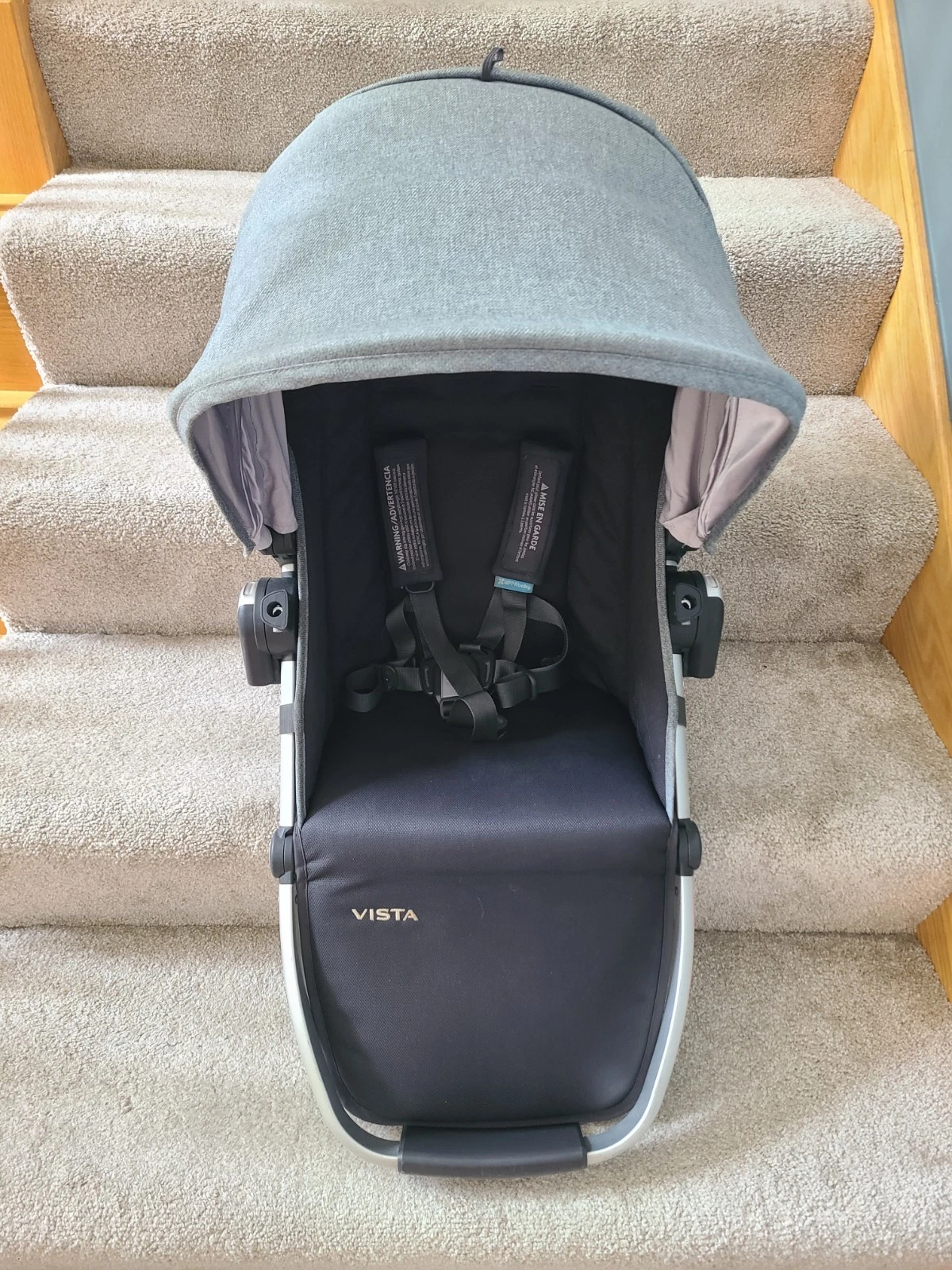 UPPA BABY Uppababy Vista V1 COMPLETE MAIN TODDLER seat in GRAY GREGORY GUC!