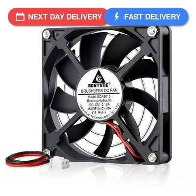 GDSTIME 12V 80mm Lüfter 80 x 15mm PC Lüfter 2Pin 8CM kleiner Gehäusekühler...