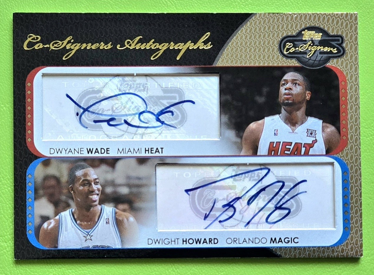 1/5 ~ DWYANE WADE DWIGHT HOWARD 2008-09 Topps Co-Signers DUAL AUTO GOLD SP HOF🔥