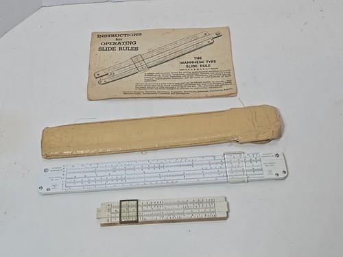 Vintage Slide Rule Acu-Math No.500 With Case AcuMath Made In U.S.A ...