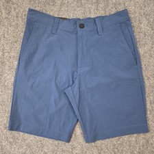 NWT Banana Republic Mens 30 Comfort Flat Front Shorts Blue 9" Inseam Stretch