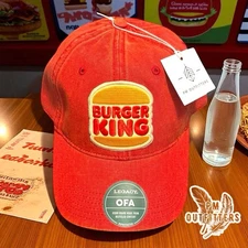 Retro Burger King Logo Embroidered Patch Legacy Old Favorite Solid Twill Cap