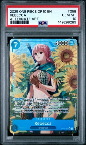 2025 One Piece Op10-058 Royal Blood Rebecca Alternate Art PSA 10 #058 SR