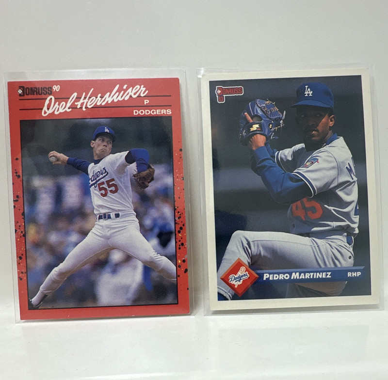 Donruss 1990 Orel Hershiser Dodgers + Pedro Martinez #197 #326 Lot of 2