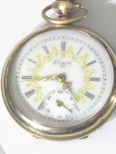 Antique Elgin Pocket Watch Gold filled case runs but stops needs service