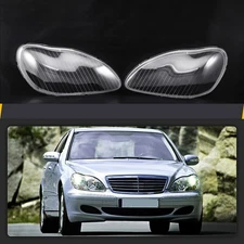 Left&Right Headlight Lens Cover Fit For 1998-2006 Mercedes-Benz S Class W220