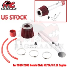 For Honda Civic HX EX Si 1.6 L4 99-00 Short Ram Cold Air Intake Kit + RED Filter