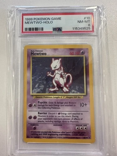 Pokémon TCG Mewtwo Base Set PSA 8