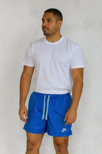 Nike Vintage Rare Sportswear Club Woven Track Shorts Nylon Colorblock Blue