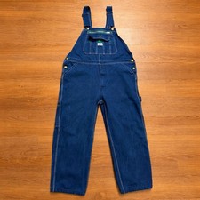 Liberty Denim Overalls 40x29 Blue Carpenter Workwear Green Zip Utility
