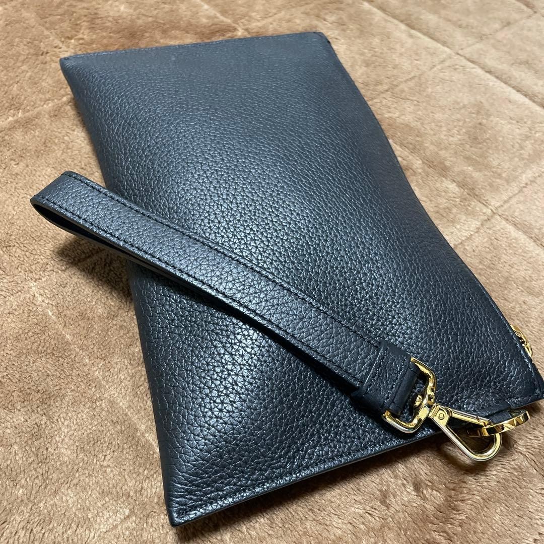 Versace Medusa Black Leather Clutch Bag Used Elegant Party Dress Up thumbnail 8