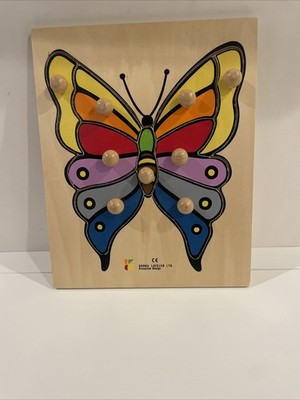 Vintage Rare VHTF Doron Layeled Wooden Butterfly Puzzle Baby Einstein