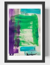 GUAJARDO Original Abstract Expressionism Energy Terrain 9X6 Paper Signed Art