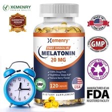 Melatonin 20mg - with L-Theanine -Powerful Sleep Aid,Stress Relief,Sleep Support