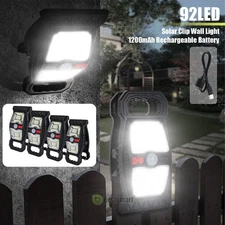 1-4PK LED Solar Fence Lights Clip On Deck Door Wall Outdoor Garden Decor Lamp