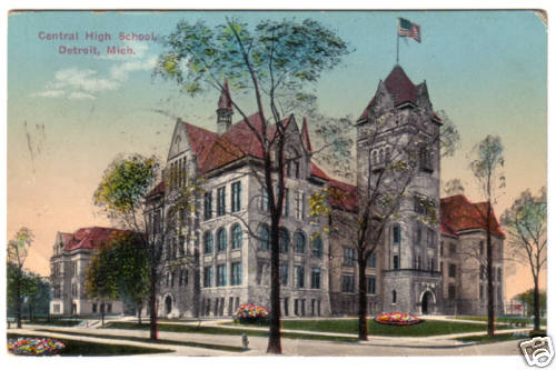 DETROIT MICHIGAN CENTRAL HIGH SCHOOL GREAT OLD VIEW - Picture 1 of 1