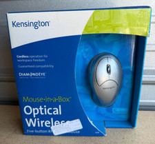 NEW SEALED Kensington Mouse in a Box Optical Wireless Five Button Gray