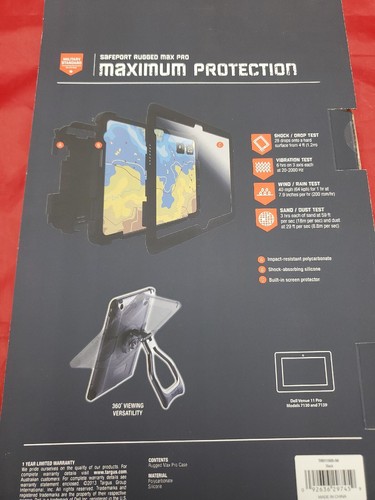 Dell SafePort Rugged Max Pro Stand Case for Venue 11 Pro tablet 7130 7139 Targus - Picture 12 of 13