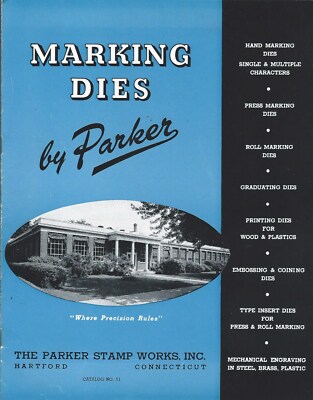 Machine Tool Brochure - Parker - Marking Dies - Mfg Plant Photos (TL202)